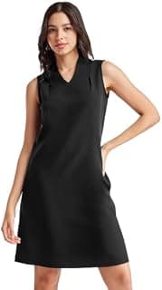 FableStreet Solid A-Line Dress - Black