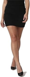 PRITHS Black New Ribbed Mini Pencile Skirt