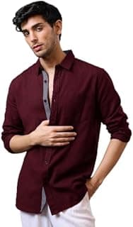 Pinkmint Men's Solid Shirt | Soft Cotton Blend | Casual Shirt | Plain | Full Sleeve - Regular Fit (Available in Plus Size)