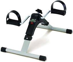 Mini Pedal Exercise Cycle Fitness Bike For Exercise & Weight Loss With Digital Display of Many Functions, Ready to Use) + 2 Pairs of Heel Pad Free,Black