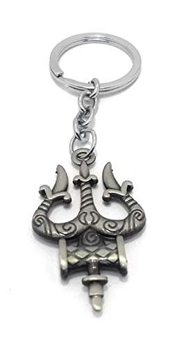 Key Tech Trishul God Shiv Shankar Metal Keychain (Grey)