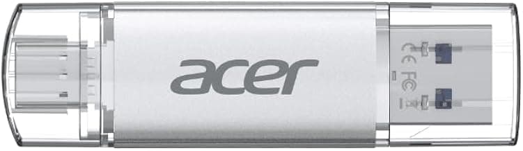 Acer UT300 Dual Port USB Flash Drive USB 3.2 Gen1 | 32 GB | USB-C & USB-A | Up to 150MB/s | Aluminum Alloy