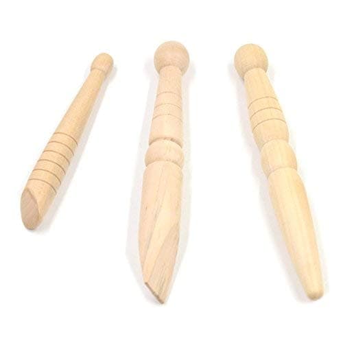 ACP ACUPRESSURE Foot Reflexology Wooden Needle Massage Stick For Relaxation - 3 Pieces | Wood Scraping Massage Tools | Wooden Thai Massage Stick
