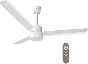 REO By Havells UNNOVATE BLDC 1200MM 5 Star Rated Ceiling Fan| Air Flow: 220 CMM| Speed: 350 RPM|Watt: 33W| Reverse Rotation Mode| Timer Setting| 2 Yr Door Step Warranty By Manufacturer (Elegant White)