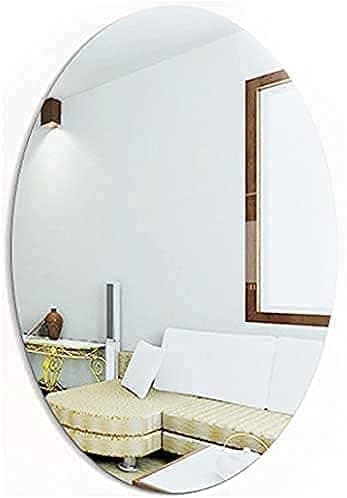 UtkarshNiche Oval Wall Mirror Sticker – 30x20 cm Adhesive Plastic Mirror for Bathroom, Bedroom, Vanity, or Living Room,Both Side Sticker Acrylic – Easy to Apply on Tiles or Smooth Surfaces