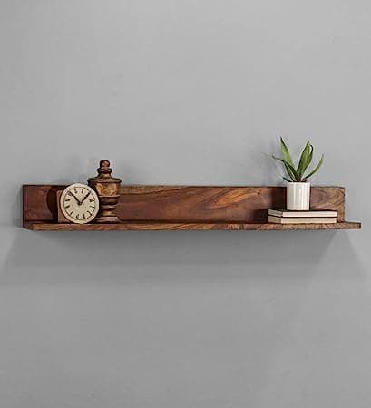 carpentray - Floating Shelf for Wall Natural Walnut Wood Wall Shelves Picture Ledge Display Shelf Hanging Wall Bookshelf for Living Room Bedroom Kitchen Office Home D?cor (Natural, 22inches)