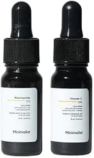 Minimalist Niacinamide 10% + Vitamin C 10% Face Serum Combo | Acne Marks, Dark Spots, Oil Control & Skin Brightening | Pore Minimizing & Glow Boosting Skincare | Oily, Combination & Acne Prone Skin