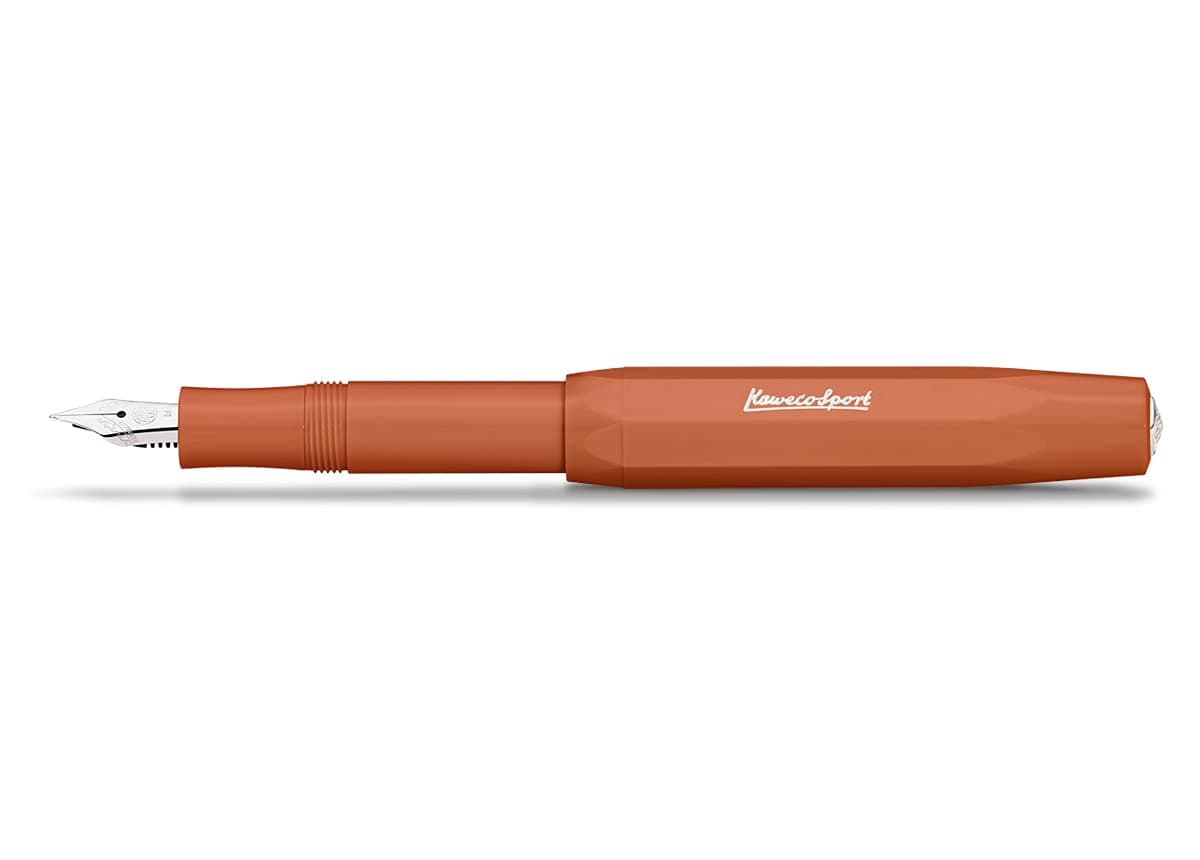 Kaweco Skyline Sport Medium Nib Fountain Pen – Fox, 23K Gold-Plated Steel Nib with Iridium Tip, 13 cm Compact Size, Ink Cartridge Compatible