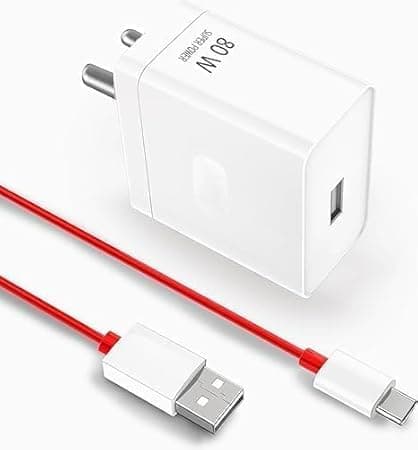 THE BATTERY STORE® 80W Super VOOC Charger for One Plus 80W Charger with USB to C Cable Fast Super VOOC Charger for One Plus 10T 10R 10pro 9 pro 9RT 9 8 8t 7 7t 6 6t 5 5t Nord2T (AA131)