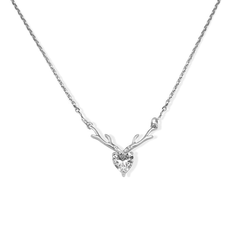 Zarkan 925 Hallmark, Authentic and Certified Deer Heart Silver Necklace For Valentine Love | Gift for Women and Girls.