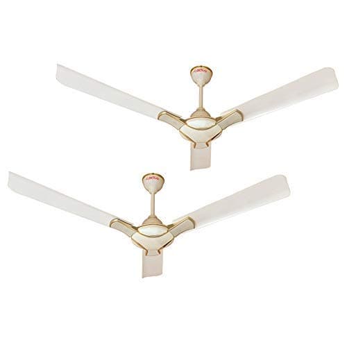 ACTIVA Corolla 1200mm Ceiling Fan, High Speed 390 RPM Air Delivery, BEE & BIS Approved, Anti Dust, Large Sweep, High Performance Ceiling Fan, 2 Years Warranty Pack of 2 (Pearl Ivory)