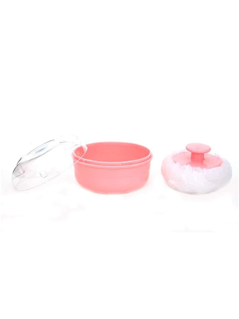 Mee Mee Soft Feel Baby Powder Puff - BPA Free | Box Holder Container for New Born and Kids | Pink Color (Single Pack) | Talc-Free Ingredients | Gentle Skin Application