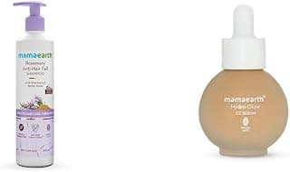 Mamaearth Rosemary Anti Hair Fall Shampoo with Rosemary Methi Dana for Reducing Hair Loss Breakage 250 ml Mamaearth Hydra-Glow CC Serum with Vitamin C Hyaluronic Acid - Peach 30 ml