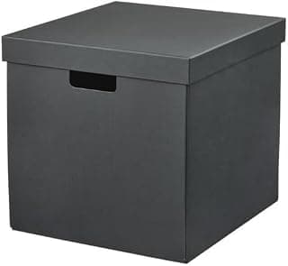 Ikea FJÄDERHARV Storage box with lid, anthracite, 32x35x31 cm
