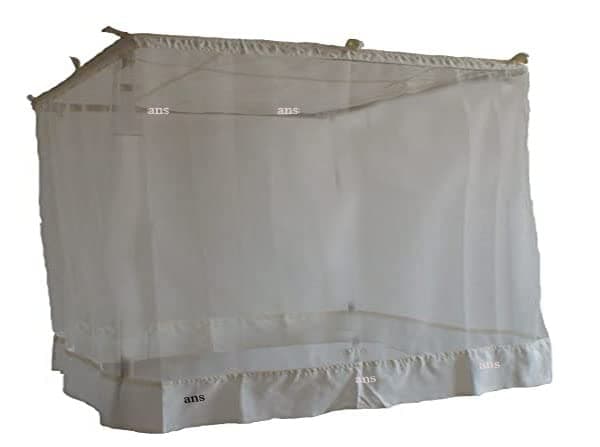 ANS Superfine Mosquito Net for Bed - 4 x 6.5 ft Single Bed, White | Super Soft, Heavy Quality Net with Cotton Border | Durable, Foldable & Easy to Use