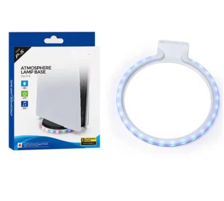 New World Vertical LED Light Base Stand for PS5,for PS5 Base Light PS5 Accessories RGB Light with 7 Colors for PlayStation 5 Digital & Disc Edition Console Vertical or Horizontal Stand