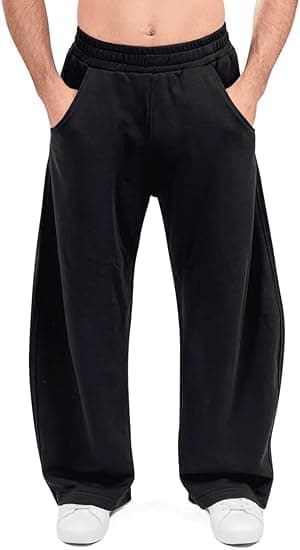 NETCLICK Men's Polycotton Loose Fit Track Pants with Elastic Waistband & Side Pockets | Comfortable Joggers for Casual & Gym Wear