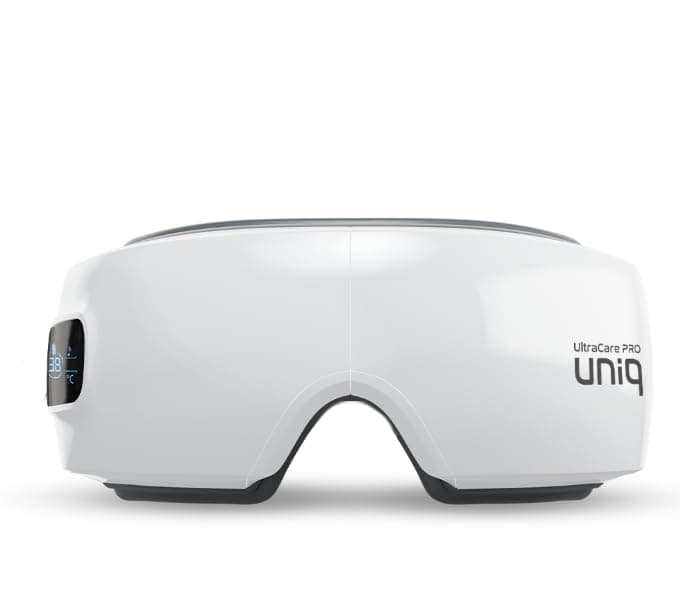 UltraCare PRO UNIQ Eye Massager - 1 Year Warranty - Heat Compression - Air Pressure - Vibration Massage - Bluetooth Speakers - Rechargeable - Eye Relaxation - Improve Sleep - Foldable & Portable