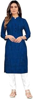 Women's South Cotton Striped Casual Wear Long Kurti
