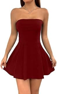 TIVANTE Solid Tube Sleeveless Fit & Flare Mini Dress for Women