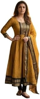 Shreeaanta Elegant Zari Jacquard Weaving Gown for Women with Lace Border Dupatta | Traditional Indian Ethnic Wear for Wedding, Festival, Party & Special Occasions