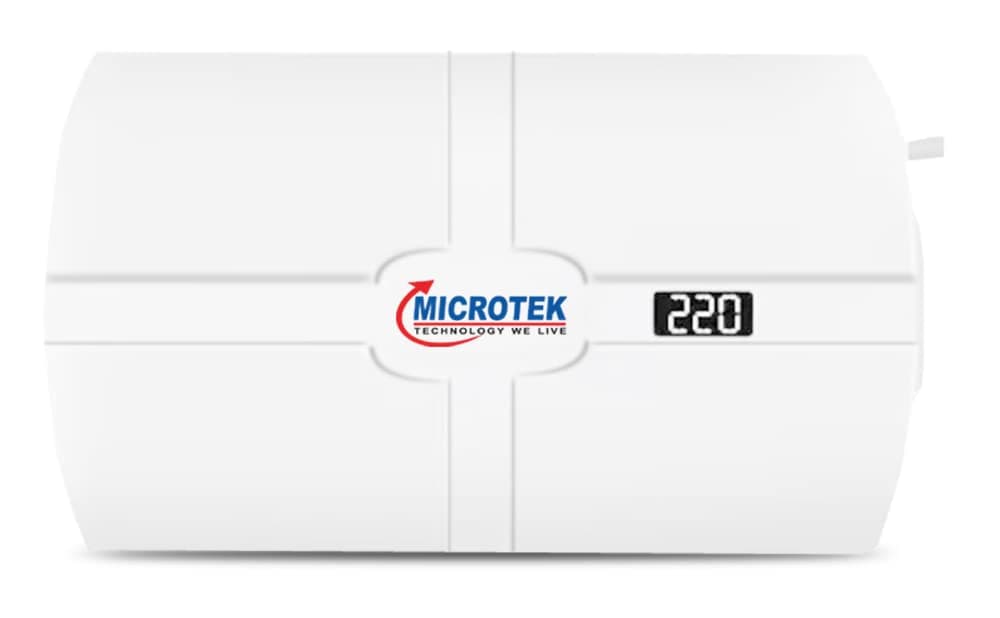 Microtek SMART EM 5130 LED Display Wall Mounted Automatic Voltage Stabilizer for AC up to 2 Ton Working Power 130V-300V (White) with 3 Year Warranty