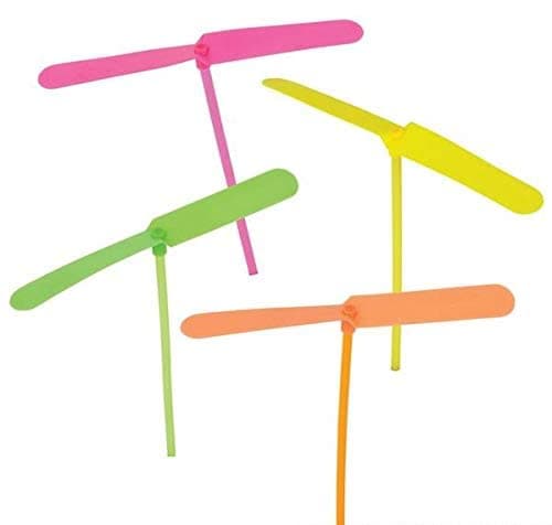 EVOY Flying Helicopter Toy - 12pcs Novelty Plastic Dragonfly Propeller Outdoor Toy Kids Gift Flying AS3