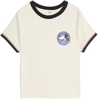 Marks & Spencer Girls Cotton Round Neck T-Shirt