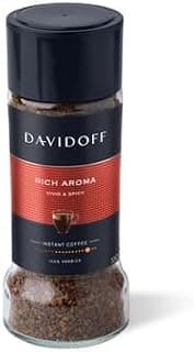 Davidoff Rich Aroma Instant Coffee Vivid & Spicy Flavour, By febora, 100% Arabica Coffee, 90g | 100% Arabica Coffee, Vivid & Spicy Flavour, By febora