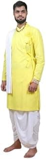 Men’s Classic Pure Cotton Bagalbandhi Kurta Lemon Color | Traditional Ethnic Kurta for Festival, Wedding, Pooja & Casual Cultural Wear