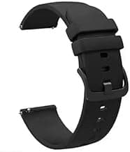22MM silicone Strap for Smart Watches Compatible With Noise, Fireboltt, Boat Xtend, Pebble, Boat Flash, Noise Color Fit, Ultra Smart Watch & All Watches | Black | Pack of 1
