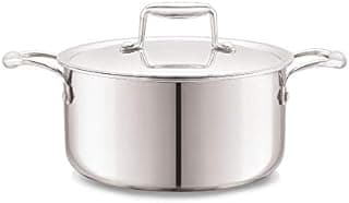 CELLO Tri-Ply 20 cm Stainless Steel Cookware Casserole, 3 LTR | Tri-Ply Bottom Casserole with SS Lid | Induction and Gas Stove Friendly | for Biryani/Pulao/Halwa/Curries | Silver