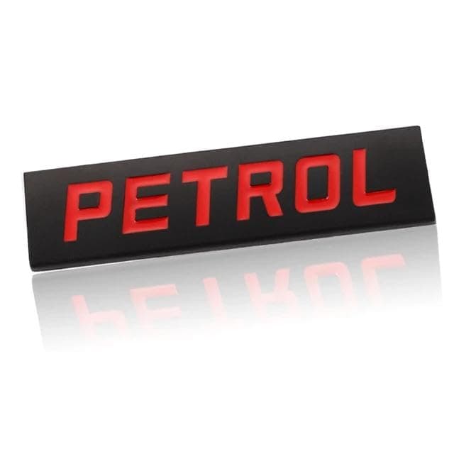 AutoBizarre 3D Raised Petrol Metal Monogram Emblem Badge Sticker for All Cars & Bikes (Black Red)