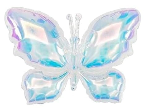 Party Port 40" Iridescent Crystal Butterfly Super Shape foil balloon for Theme Birthday, Baby Shower & Other Decoration (Pack of 1, 4D)