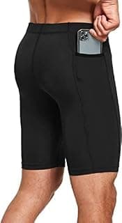 NEVER LOSE Gym Compression Men's Skin Tight Shorts with Mobile Pocket for Gym, Running, Cycling, Swimming, Cricket, Yoga, Football & Many More Sports