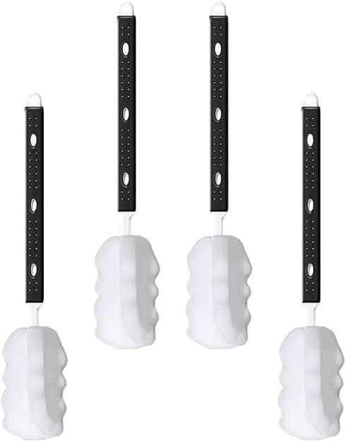 Flavoma Plastic Sponge Bottle Cleaner Brush (Pack of 1) | Height Adjustable 31cm-42cm | Long Handle for Baby Bottle, Water Bottle, Containers, Vase and Glass Bottle Cleaner