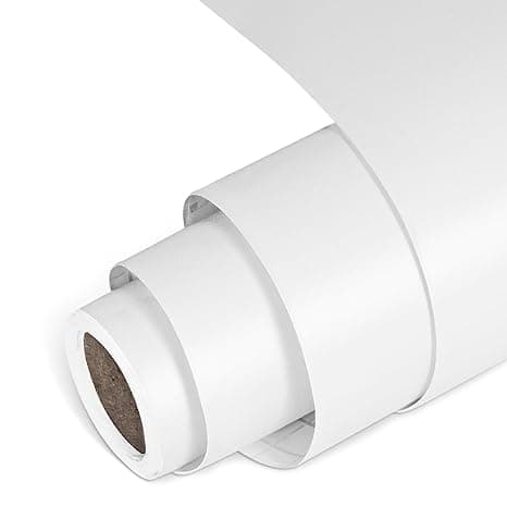 SIA VENDORS Wall Stickers Pure White Marble Vinyl Wallpaper Renovation Furniture Decorative Film Waterproof Stickers for Kitchen Backsplash Home Decor Rolls (1 Feet x 4 Feet, Matte White)