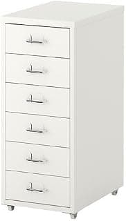 Ikea Alloy Steel HELMER White 40176101 Drawer Unit with Casters, White, Bedroom