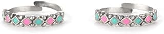 Shaya by CaratLane 925 Silver Oxidised Antique Vapi Pillar Toe Rings Gifts for Womens & Girls