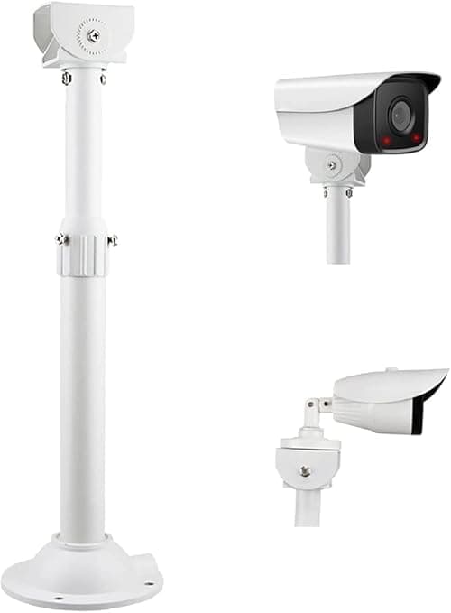 JK Vision 4-Foot Long (48 inch) Security Camera Stand | Heavy-Duty Metal Mount for CCTV & Surveillance Cameras | Adjustable Height & Sturdy Base for Indoor & Outdoor Use