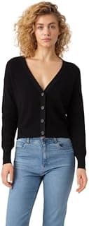 NOBARR Women's Pink V-Neck Button Down Cardigan Sweater | Down Shoulder Knit | Viscose Cotton Blend Winter Wear