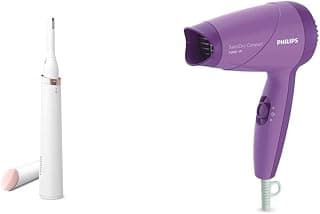 PHILIPS Touch-Up Hp6388 Eyebrows,Facial&Body Trimmer (White)& Hp8100/46 Hair Dryer (Purple), Unisex, Pack of 2(1000 Watts)