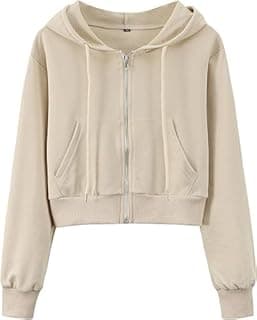 PDKFASHIONS Casual Wear Solid Crop Zipper Jacket Hooded Neck Full Sleeves with Kangaroo Pocket Hoodie for Women