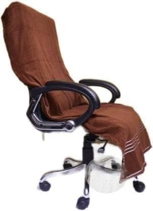 Namolyte Premium Cotton Office Office Chair Towel with Tie Knot Towel Cover, Universal Fit, Soft & Absorbent, Machine Washable (Brown Chair Towel)