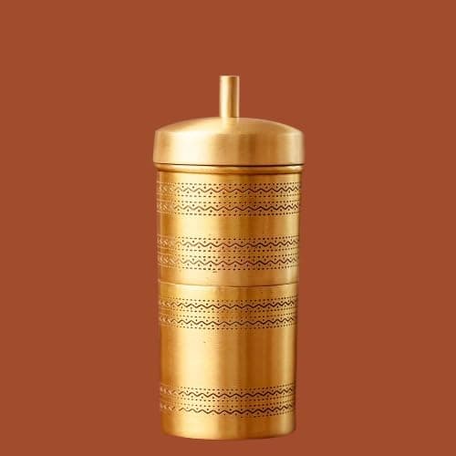 Thangam Traditional Brass Filter Coffee Maker, South Indian Drip Sytle Decoction Liquid Maker, Coffee Filter Vessel, Utensil, Kumbakonam Degree Coffee Filter (80ml)