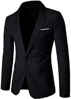 Darbar In Men's Classic Slim Fit Blazer, Single Breasted, Black, Formal and Casual Wear