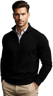 Men Woolen High Neck Half Zip Full Sleeve Knitted Sweater for winterwear