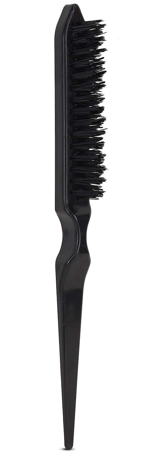 KIRA Teasing Brush Rat Tail Nylon Brush, Three Row Salon Teasing Brush, Rat Tail Combs for Back Combing, Root Teasing to Add Volume and Hair Care Scalp Massage for Women Hair Growth
