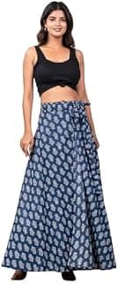 Generic Jaipur Export qulity Cotton Hand Block Floral Printed Wrap Around Women’s and Girls Free Size Skirt Rapron.