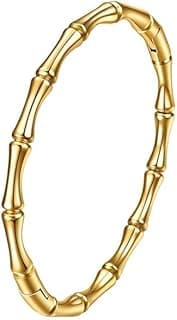 MEENAZ Anti Tarnish Stainless Steel Bracelet for Women | Stylish Gold Bangle | One Size Fashion Wrist Band | Elegant Jewellery Gift for Girls & Ladies